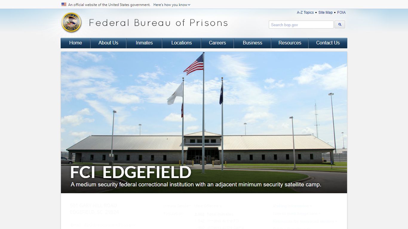 FCI Edgefield - Federal Bureau of Prisons